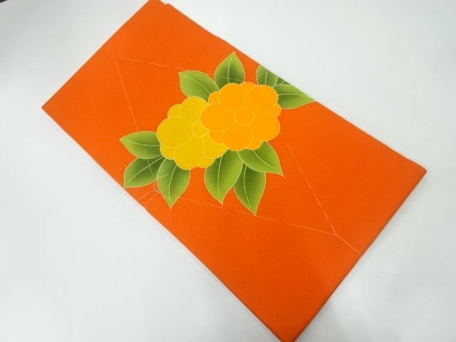 未使用品　塩瀬手描き花模様名古屋帯